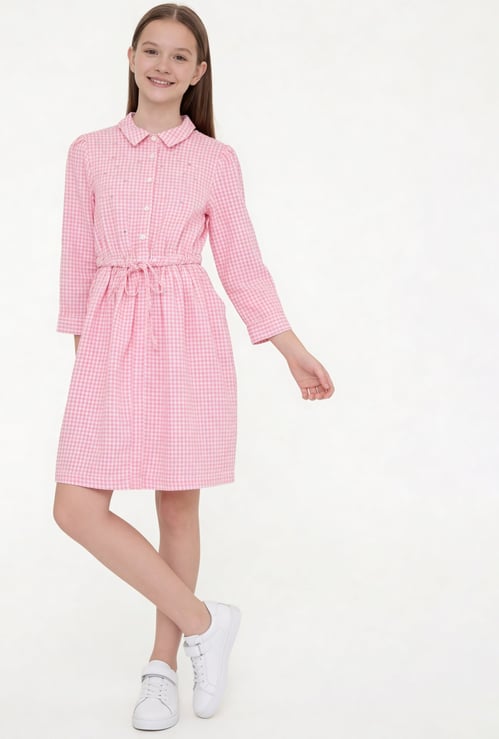 FAME FOREVER Girls Checked Shirt Dress