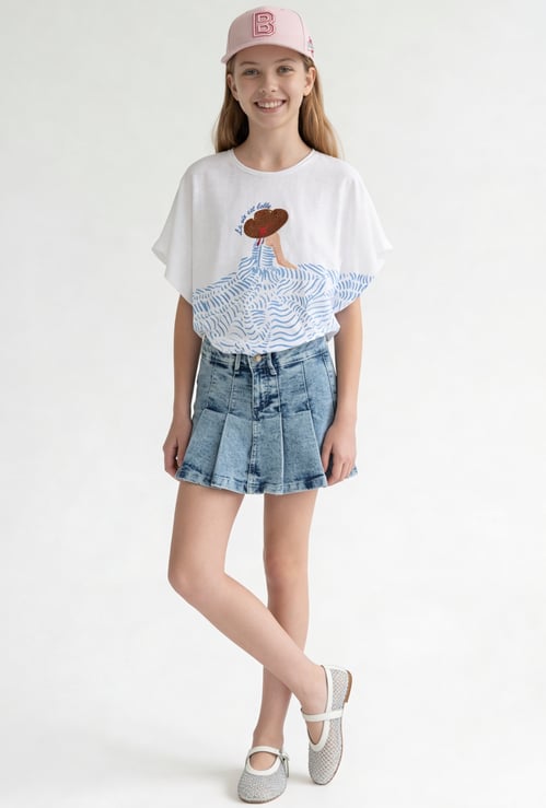 FAME FOREVER Girls Denim Skirts