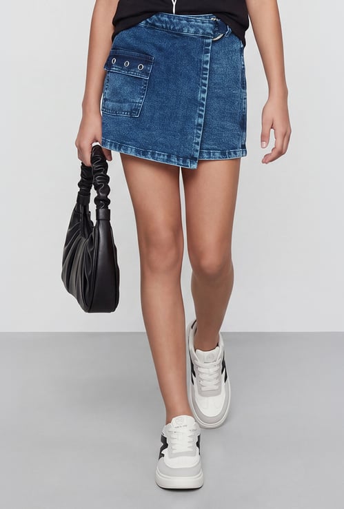 FAME FOREVER Girls Denim Skirt