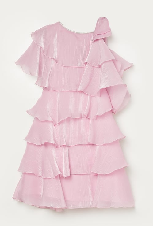 PEPPERMINT Girls Textured Tiered Dress