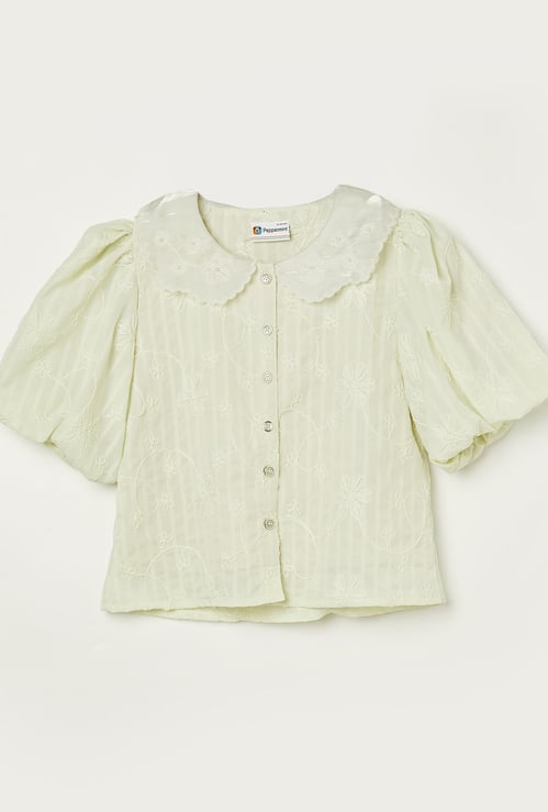 PEPPERMINT Girls Embroidered Top