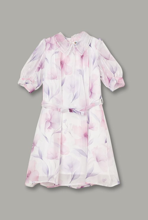 PEPPERMINT Girls Printed Fit & Flare Casual Dress