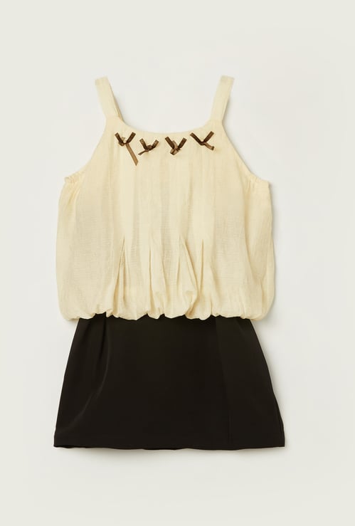 PEPPERMINT Girls Embellished Top with Skirt Set