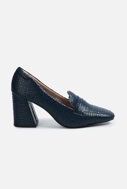 ALLEN SOLLY Croc-Textured Block Heels
