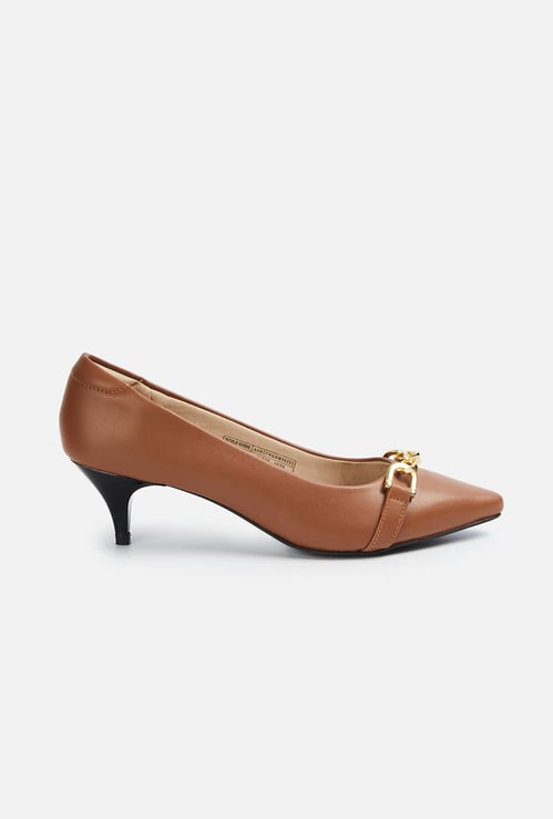 ALLEN SOLLY Embellished Kitten Heels