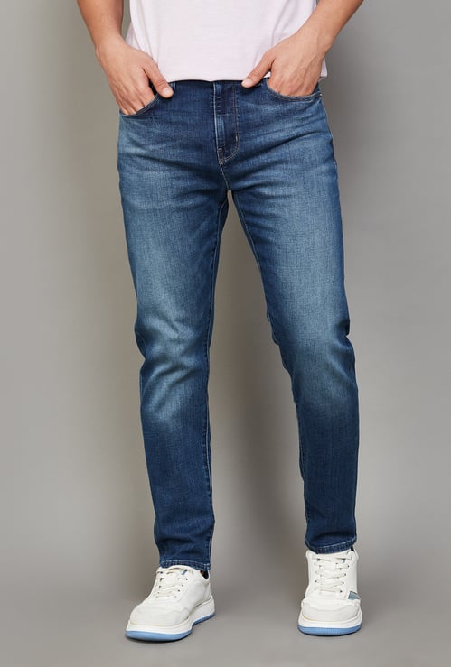 FLYING MACHINE Whiskered Slim Tapered Jeans