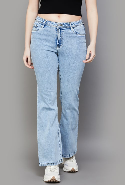KRAUS Solid Flared Jeans