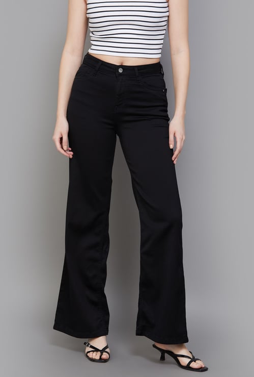 KRAUS Solid Wide Leg Jeans
