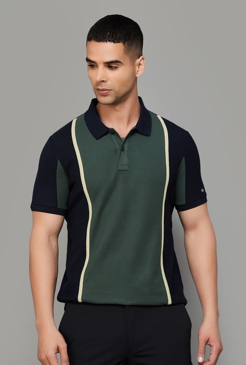 ARROW SPORT Colourblocked Polo T-shirt