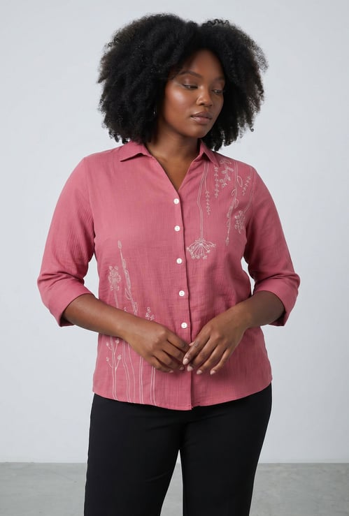NEXUS Embroidered 3/4th Sleeves Shirt