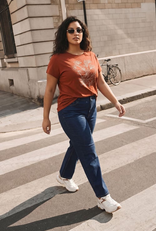 NEXUS Floral Embroidered T-shirt