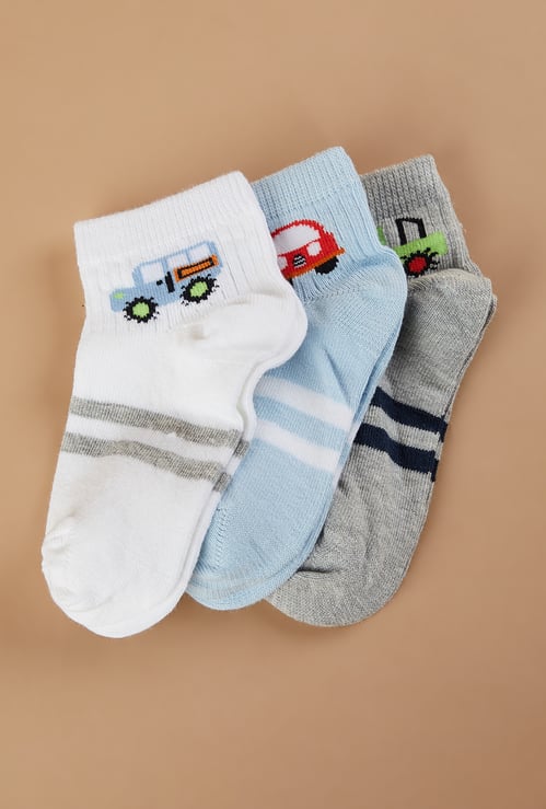 FAME FOREVER Knitted Ankle Length Socks - Pack of 3