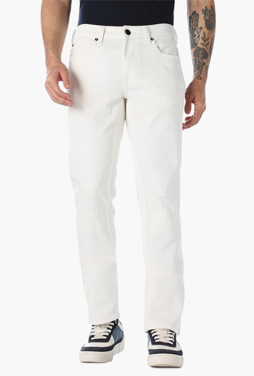 JACK & JONES Distressed Regular Straight Jeans