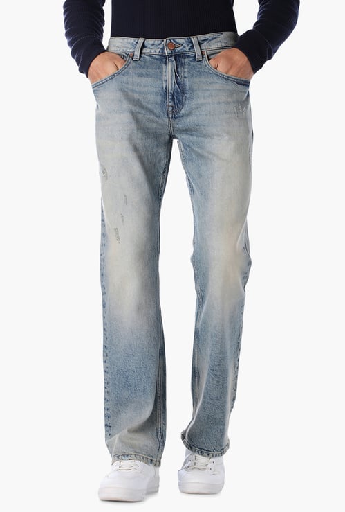 JACK & JONES Distressed Bootcut Jeans