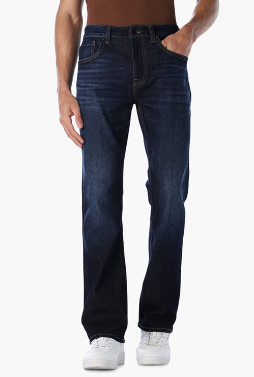 JACK & JONES Whiskered Bootcut Jeans