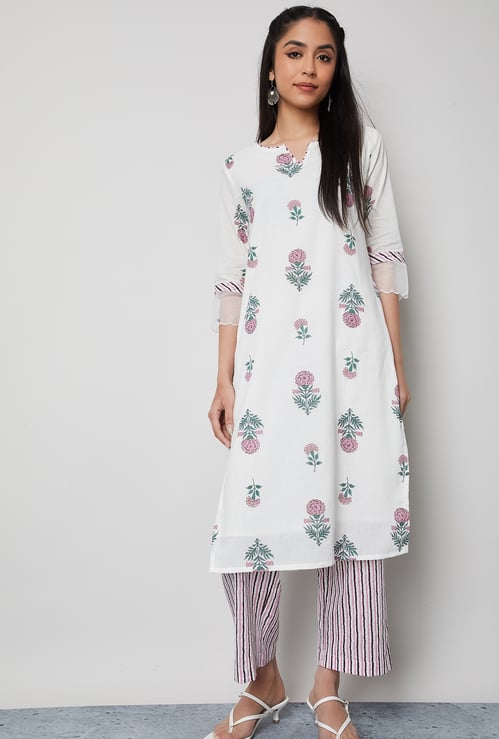 MELANGE Floral Print Kurta Set