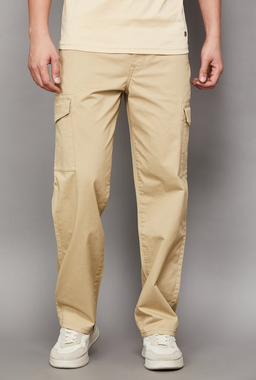 JACK & JONES Solid Regular Fit Cargos