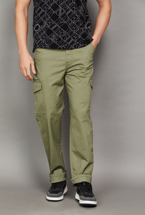 JACK & JONES Solid Regular Fit Cargos