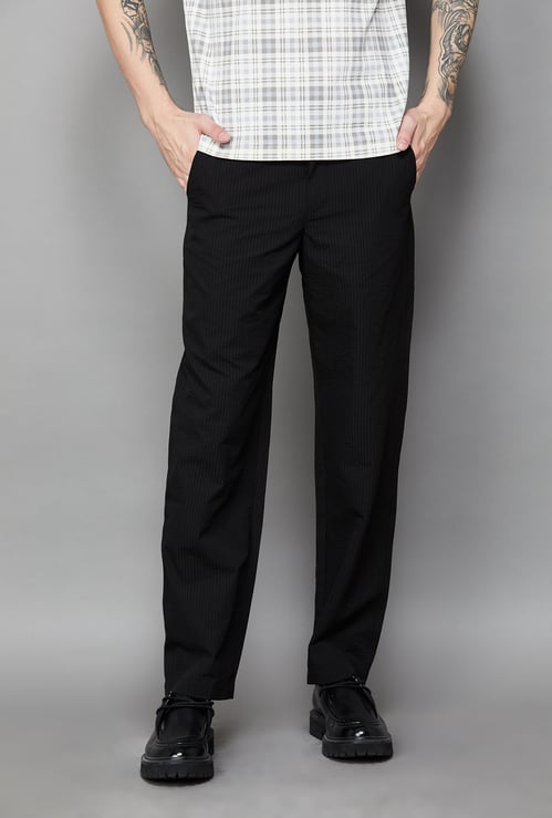 JACK & JONES Textured Regular Fit Trousers