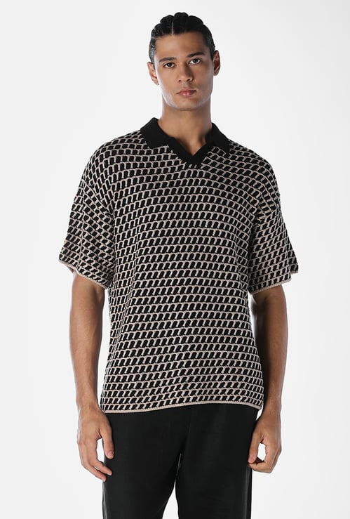 JACK & JONES Knitted Johnny Collar T-shirt