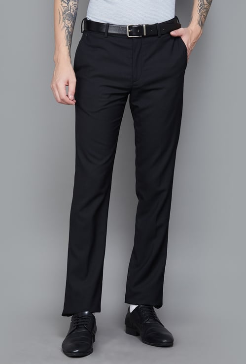 BLACKBERRYS Solid Alex Formal Trousers (Slim Straight)