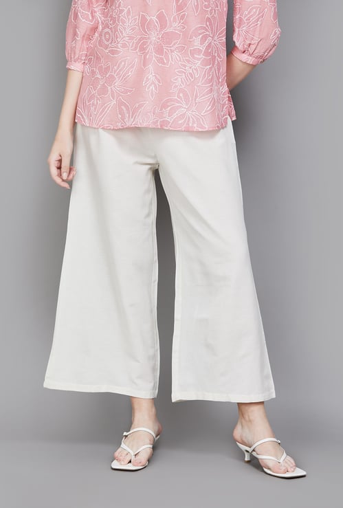 SPAN Solid Wide-Leg Palazzos