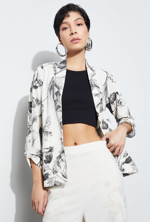 CODE Floral Printed Blazer