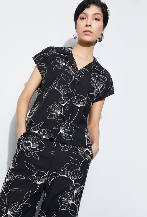 CODE Floral Print Regular Shirt