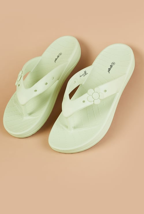 GINGER Floral Embossed Flip Flops