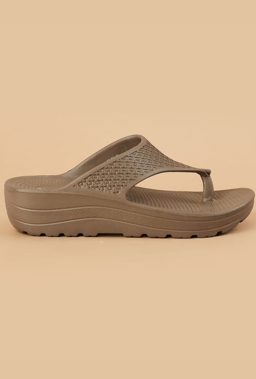 BRAND Embossed Flip Flops