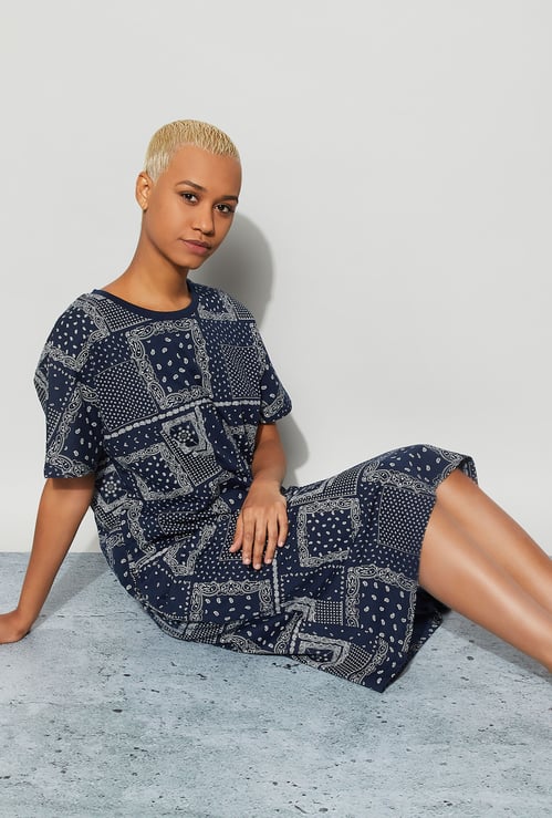 GINGER Printed Slitted Night Dress