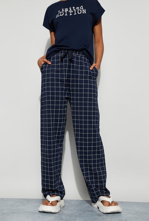GINGER Checked Elasticated Pyjamas