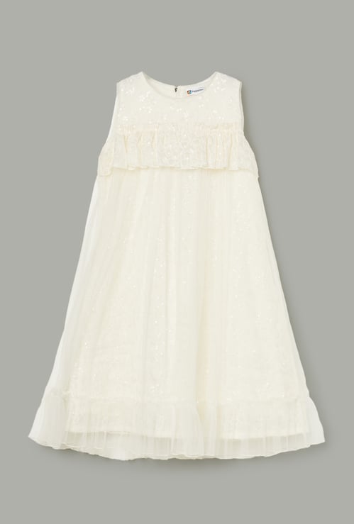 PEPPERMINT Girls Embroidered A-Line Dress