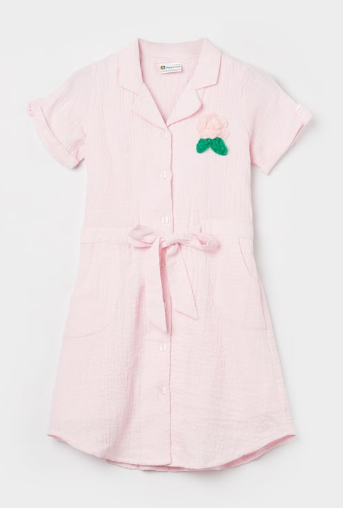 PEPPERMINT Girls Flower Design Shirt Dress
