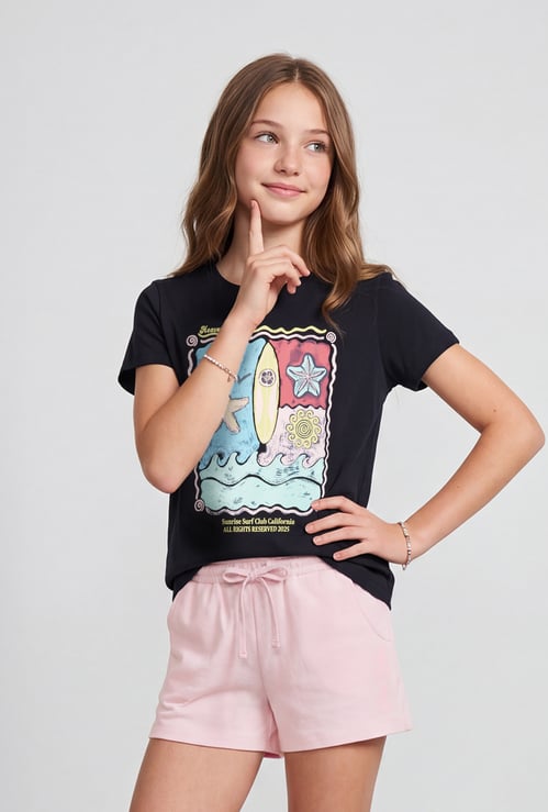 FAME FOREVER Girls Graphic Print T-shirt