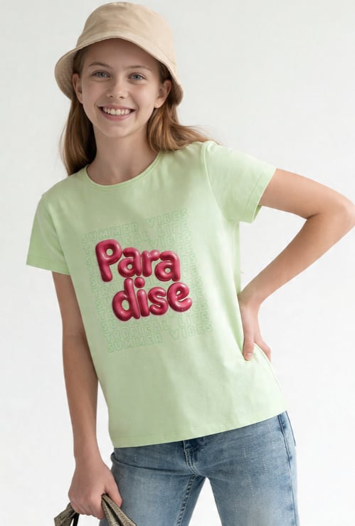 FAME FOREVER Girls Graphic Print T-shirt