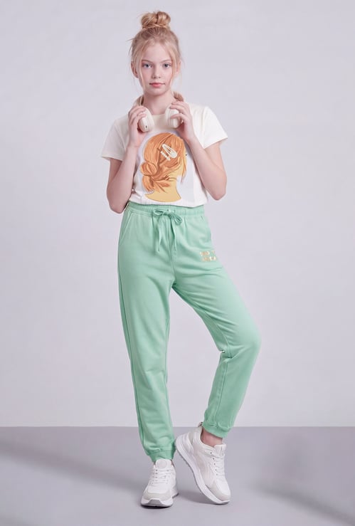 FAME FOREVER Girls Graphic Print Track Pants