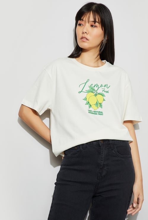 FAME FOREVER Lemon Print T-shirt