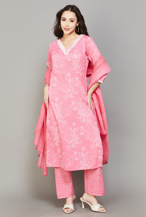LIBAS Bandhani Print Straight Kurta Set