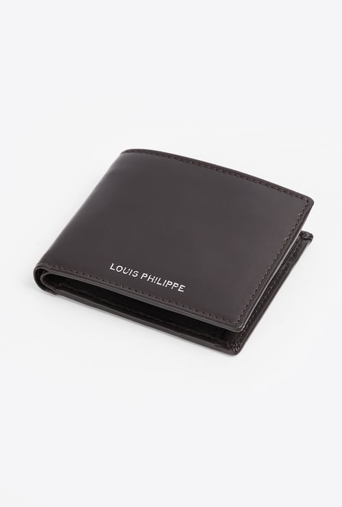LOUIS PHILIPPE Solid Leather Bi-Fold Wallet