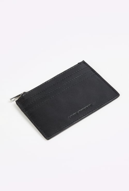 LOUIS PHILIPPE Solid Zip Card Case