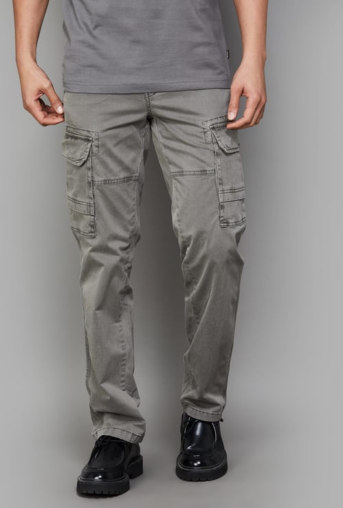T-BASE Solid Regular Fit Cargos