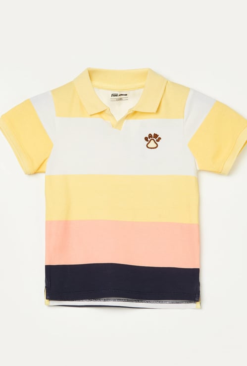 FAME FOREVER Boys Striped Polo T-shirt