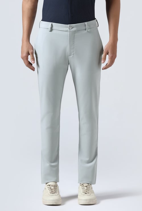 BLACKBERRYS CASUAL Solid Slim Straight Trousers