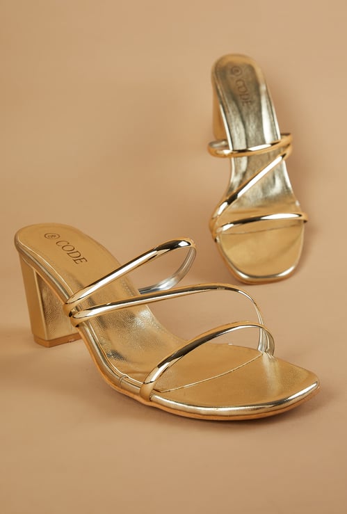 CODE Embellished Block Heels