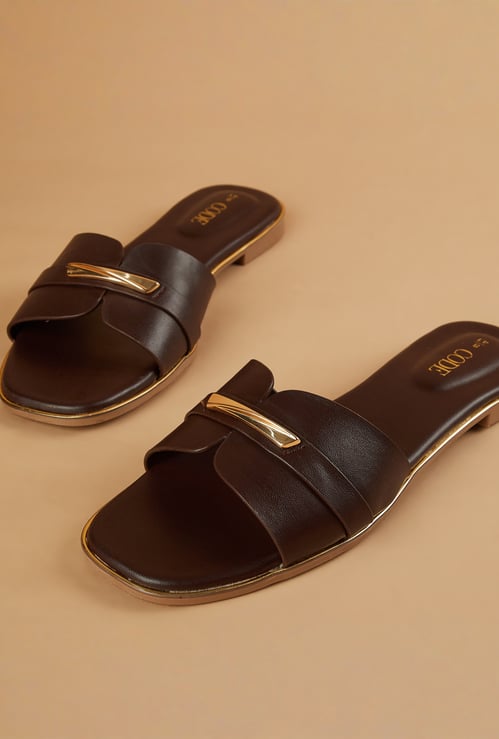 CODE Solid Flats Sandals
