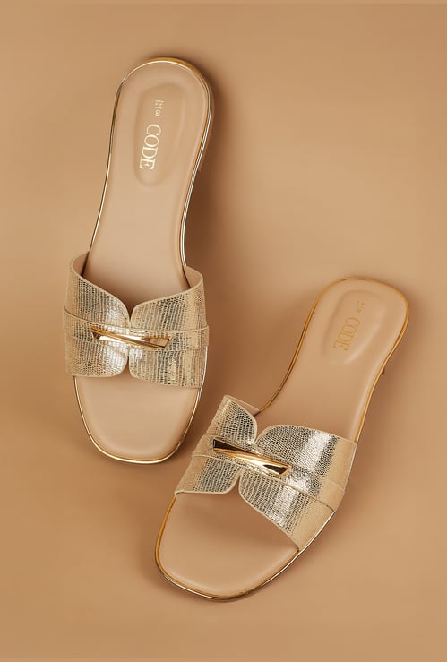 CODE Solid Flats Sandals