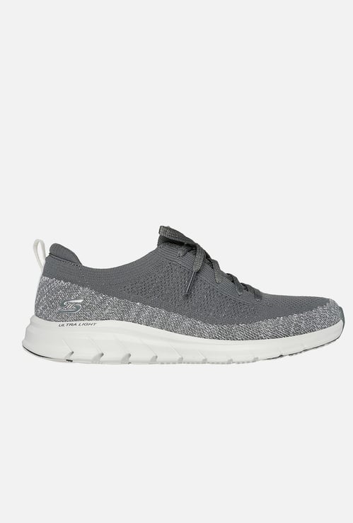 SKECHERS Knitted Lace-Up Sneakers