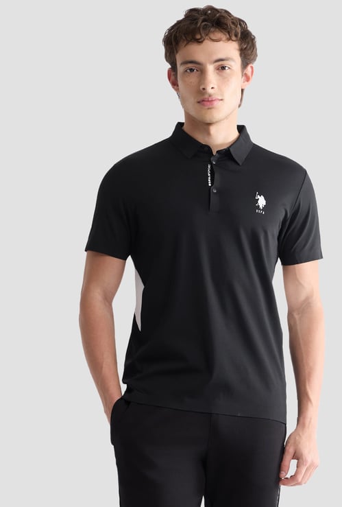 US POLO ASSN Solid Slim Fit Sports Polo T-shirt