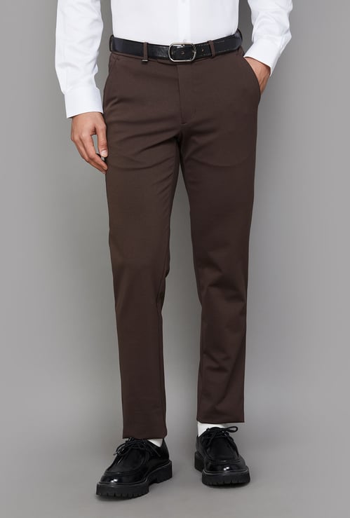 VAN HEUSEN Solid Ultra Slim Formal Trousers